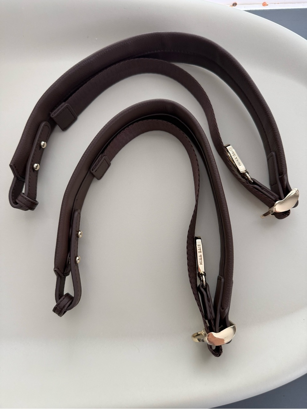 Mina Baie Winnie Backpack Vegan Leather Midi Coco Brown & Stroller Hooks EUC - Picture 9 of 10